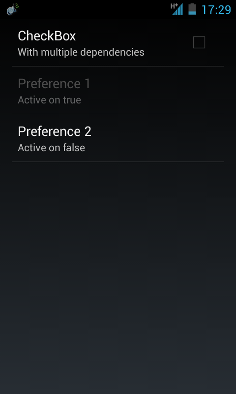 android preference multiple dependency