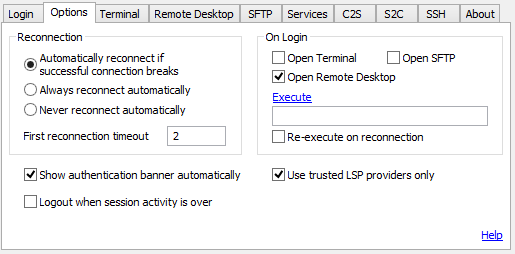 Remote Desktop over SSH using Tunnelier2