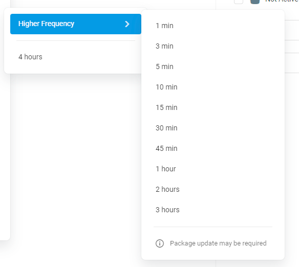 Dotcom-Monitor monitoring frequency options