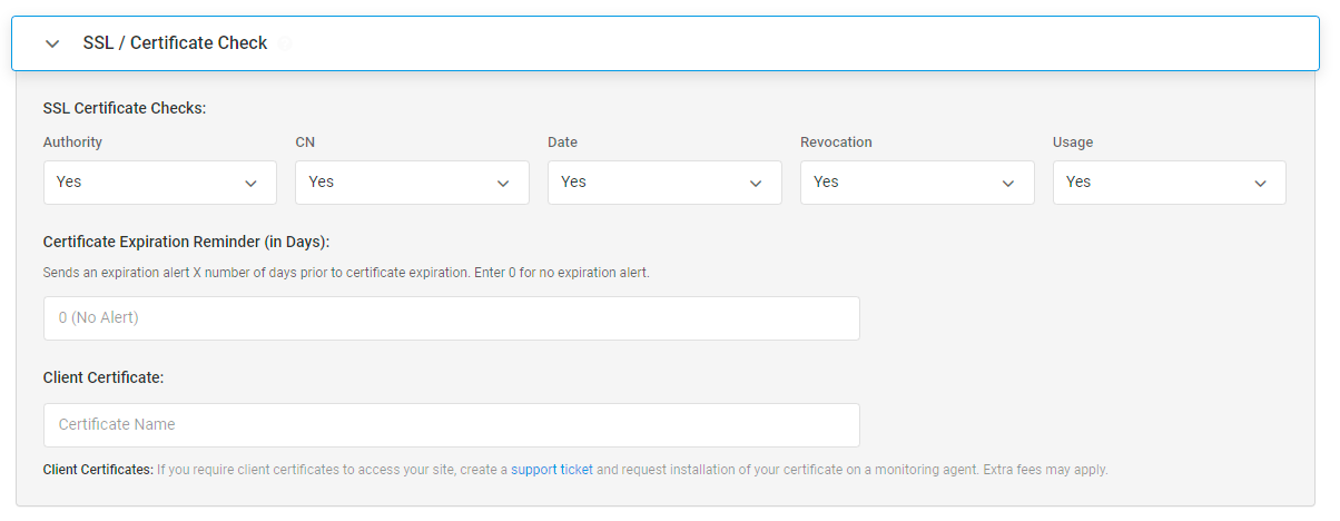Dotcom-Monitor SSL certificate validation