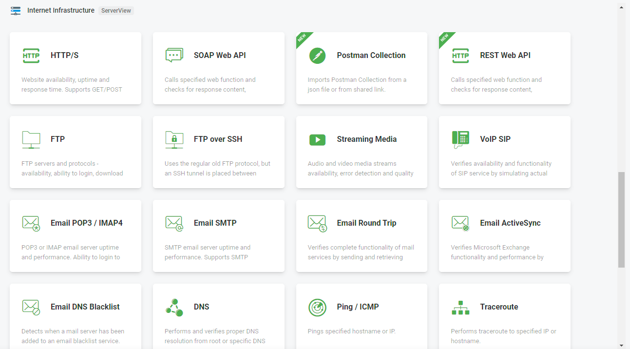 Dotcom-Monitor device type selection