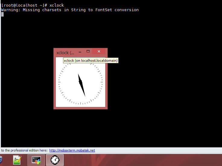 SSH X11 Forwarding Display using MobaXterm on Windows xclock